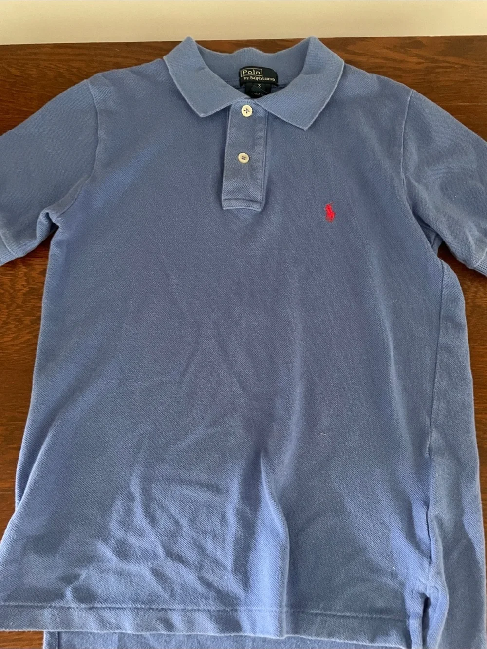 Ralph Lauren Blue Striped Polo & Light Blue Solid Polo boys small and medium